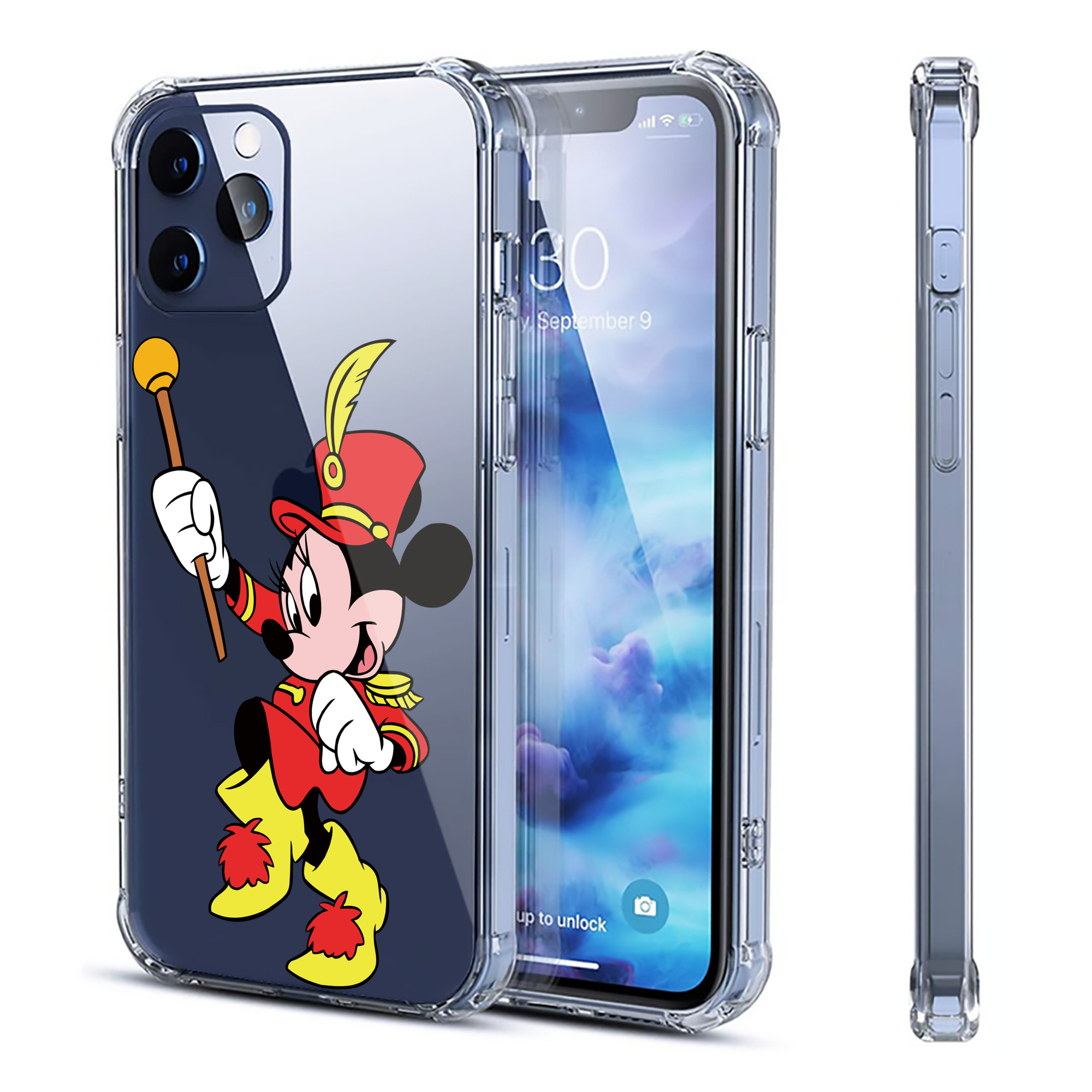 （画像用） ミッキーマウス Mickey Mouse 【iPhone 12シリーズ対応】透明スマホケース（クリアソフトケース）